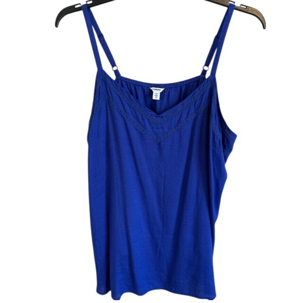 Sonoma Women's Royal Blue V-neck Sleeveless Tank Summer Blouse Plus Size 1X
